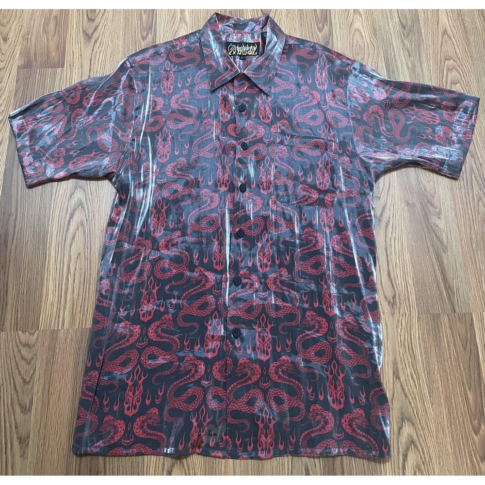 Dragonfly Shirt Mens Large Snake Flame Black